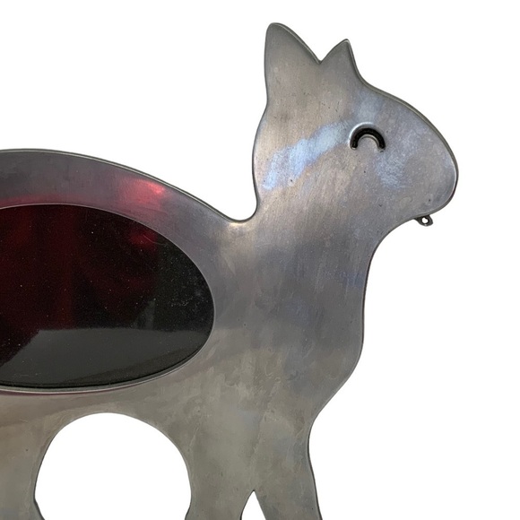 Cat Photo Frame Large Metal Freestanding Curved Large 11” Table Decor Silver 4x6 - Picture 5 of 16